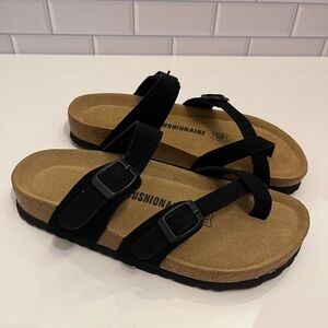 Cushionaire LUNA Black Vegan Suede Sandals